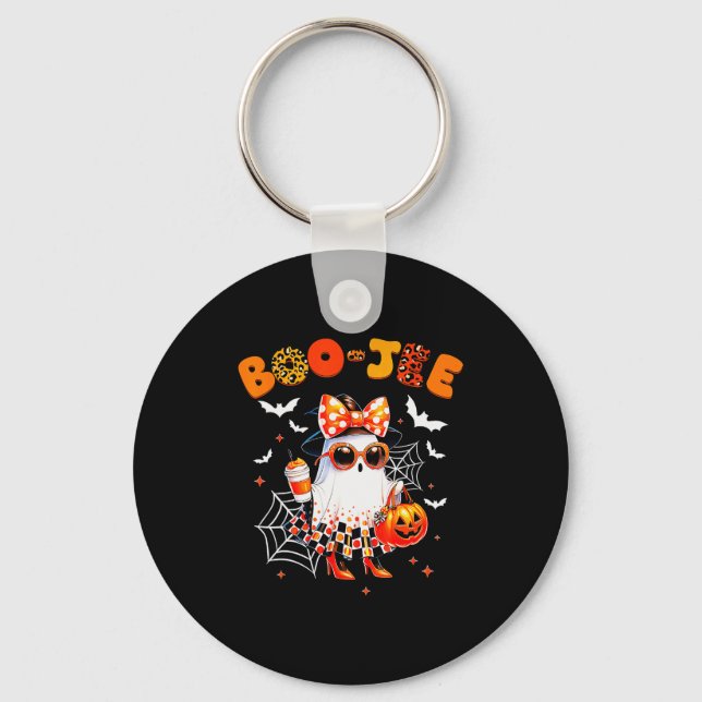 Porte-clés Coquette Leopard Ghost Coffee Boo-jee Halloween Bo (Recto)