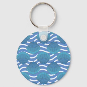 Porte-clés Coquillage vintage Et Motif Vagues