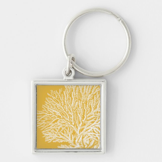 Porte-clés Corail jaune et blanc (Devant)
