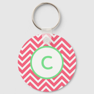 Porte-clés Coral Chevron Monogram Porte - clé