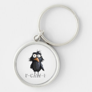 Porte-clés Corbeau, F-Caw-F Oiseau Drôle F-Caw-F Vache Humour