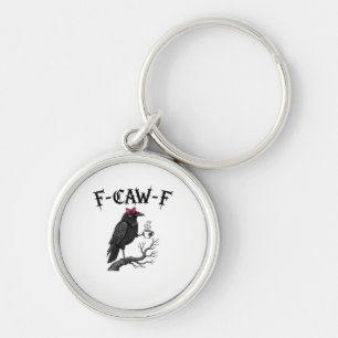 Porte-clés Corbeau gothique F-Caw-F Oiseau Drôle Halloween Ra