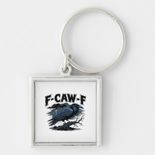 Porte-clés Corbeau gothique humour drôle F-Caw-F Essentiel Mi
