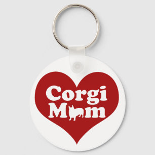 Porte-clés Corgi Mom Cute Red Heart