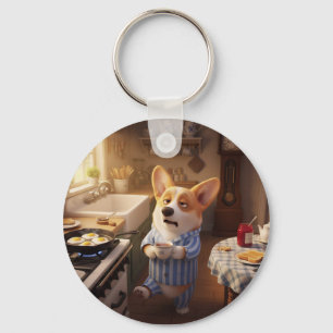 Porte-clés Corgi N'est Pas Une Personne Du Matin
