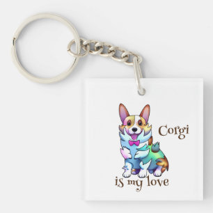 Porte-clés Corgi orange mignon pour une humeur positive