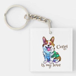 Porte-clés Corgi orange mignon pour une humeur positive
