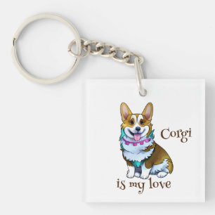 Porte-clés Corgi orange mignon pour une humeur positive