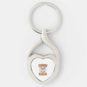 Porte-clés Corgi Papa Gravure Vintage T-Shirt pour Amoureux d