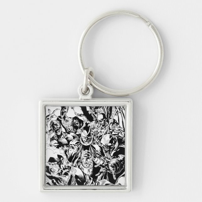 Porte-clés Corps de Lanterne Noire - Noir et Blanc (Devant)