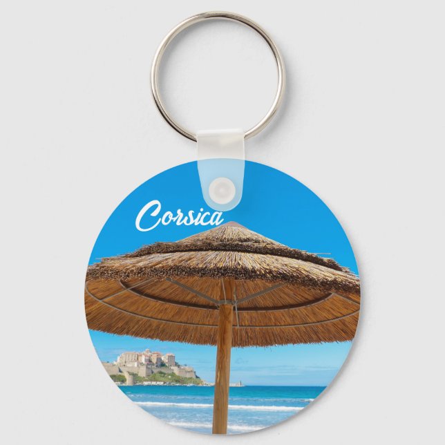 Porte-clés Corsica Calvi Citadelle et Plage Souvenir (Recto)