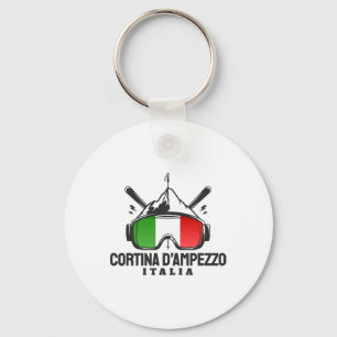 Porte-clés Cortina D'ampezzo Italie Station de Ski Rétro Ski