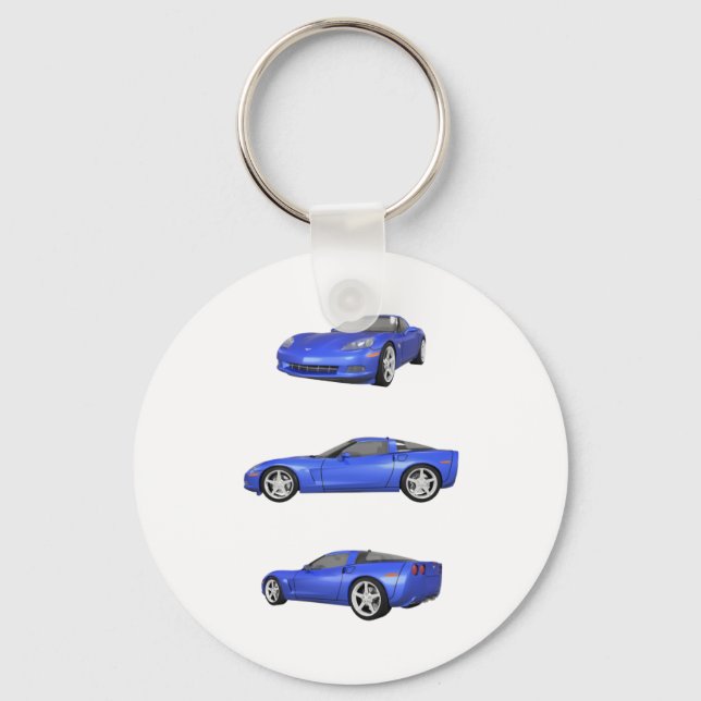 Porte-clés Corvette bleue : (Recto)