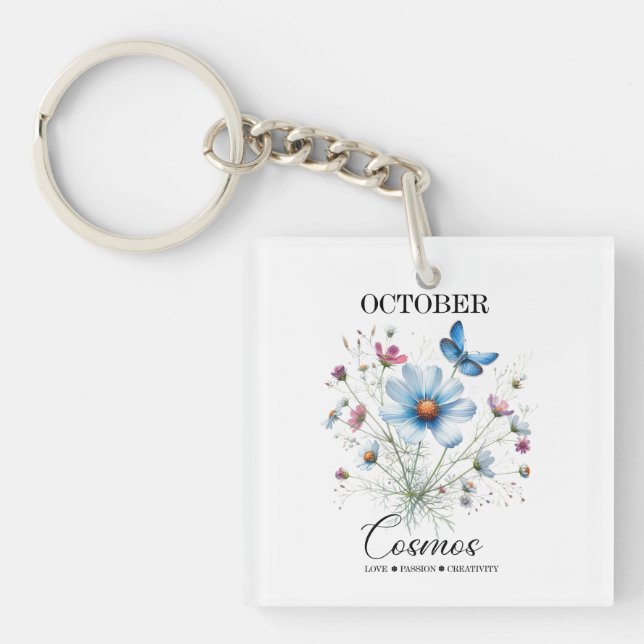 Porte-clés  Cosmic Bloom Charm October Birth Flower Keychain (Devant)