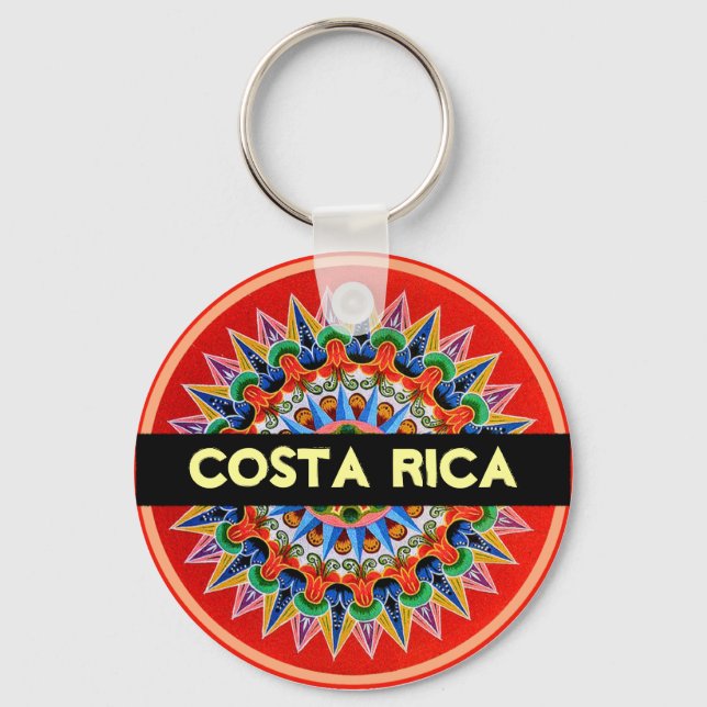 Porte-clés Costa Rica coloré (Recto)