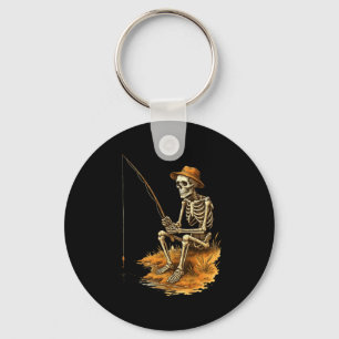 Porte-clés Costume de pêche drôle d'Halloween squelette homme