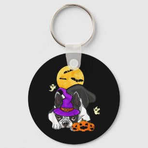 Porte-clés Costume de sorcière d'Halloween pour chien Terrier