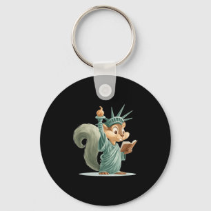 Porte-clés Costume D'Écureuil Patriotique Cute Pour La Libert