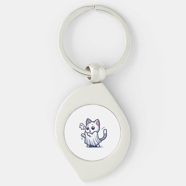 Porte-clés Costume Halloween Ghost Kitty (Devant)