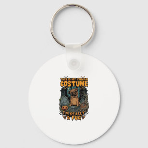 Porte-clés Costume Humain Pug Halloween Citrouille Pierre Tom