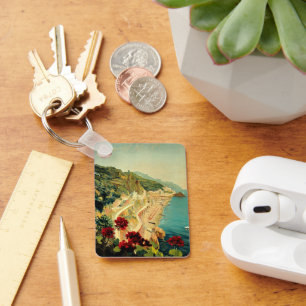 Porte-clés Côte italienne d'Amalfi, Poster Vintage voyage Ita
