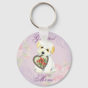 Porte-clés Coton de Tulear Heart Mom