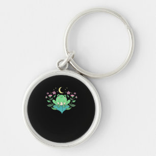 Porte-clés Cottagecore Goblincore Fleurs de Lune Forêt Grenou