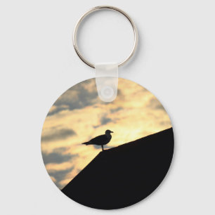 Porte-clés Coucher de soleil avec mouette