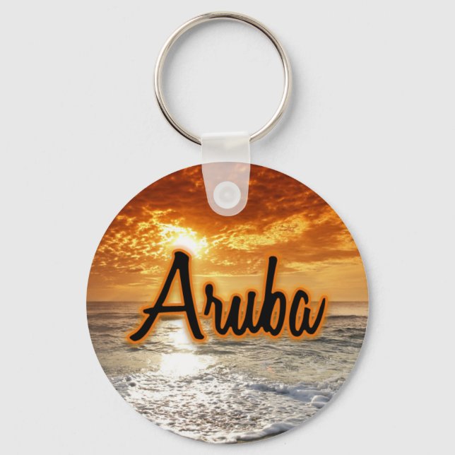 Porte-clés Coucher de soleil d'Aruba (Recto)