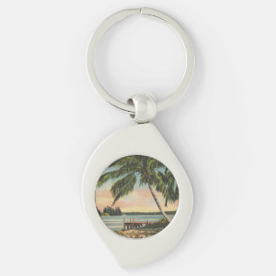 Porte-clés Coucher de soleil de brise tropicale vintage de co