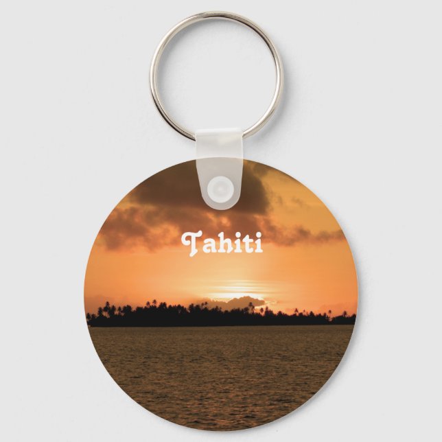 Porte-clés Coucher de soleil de Tahiti (Recto)