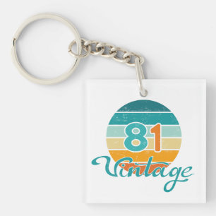 Porte-clés Coucher de soleil rétro 81 Vintage en détresse