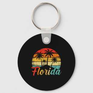 Porte-clés Coucher de soleil tropical familial vintage palmie