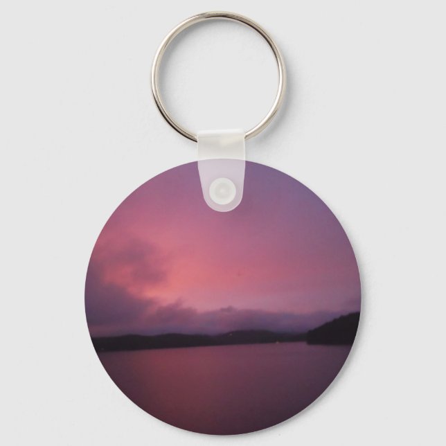 Porte-clés Coucher de soleil violet sur le lac Arrowhead (Recto)