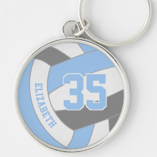 Porte-clés couleur bleu clair gris de l'équipe volleyball per