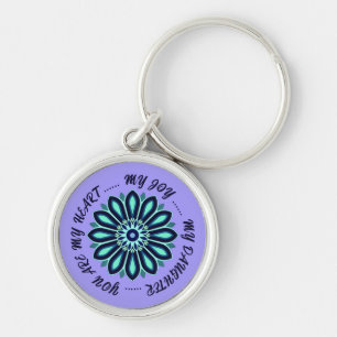 PORTE-CLÉS COULEUR DE FLEUR CADEAU COLORÉ POUR MAMAN PAPA SŒU