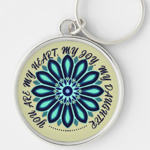 PORTE-CLÉS COULEUR DE FLEUR CADEAU FORME MAMAN PAPA SOEUR FIL