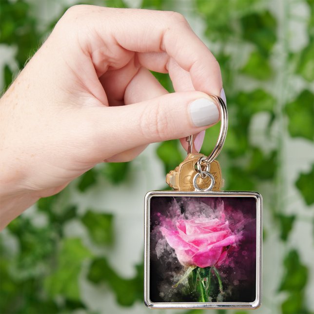 Porte-clés Couleur de fleur rose - bb (Créateur téléchargé)