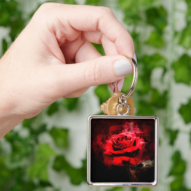 Porte-clés Couleur de fleur rouge - bb (Créateur téléchargé)