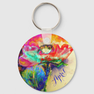 Porte-clés Couleur d'eau Abstraite colorée et rétro