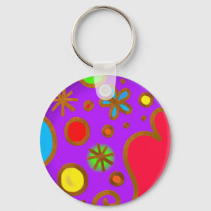 Porte-clés Couleur Peint Violet Bleu Rouge