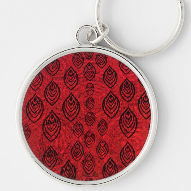 Porte-clés Couleur rouge pluie / gouttes d'eau formes motif (Devant)