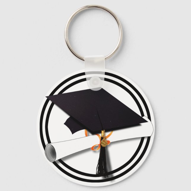 Porte-clés Couleurs de l'école noire et blanche (Recto)