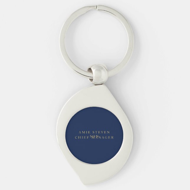 Porte-clés Couleurs d'or bleu Professional Classic Plain (Devant)
