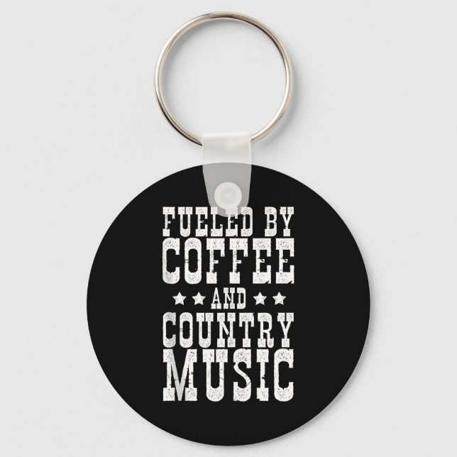 Porte-clés Country Music &amp; Coffee - Funny Quote Western M (Recto)