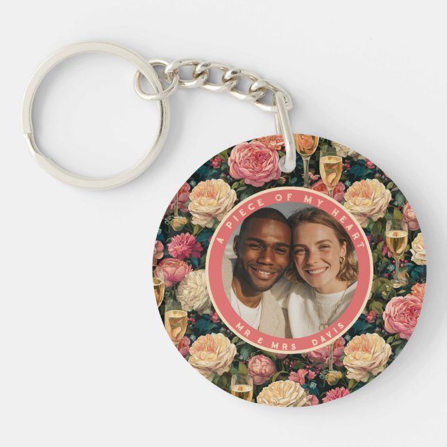 Porte-clés couple chic Gardenias (Devant)