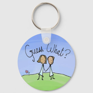 Porte-clés Couple Lesbienne mignonne Devinez quoi