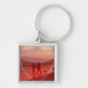 Porte-clés Couple sur la plage Valentine