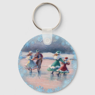 Porte-clés COUPLES de PATINAGE de GLACE par la carte de