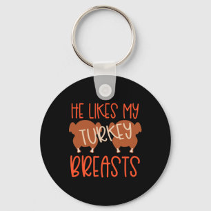 Porte-clés Couples De Thanksgiving Turquie Breast Elle Aime M